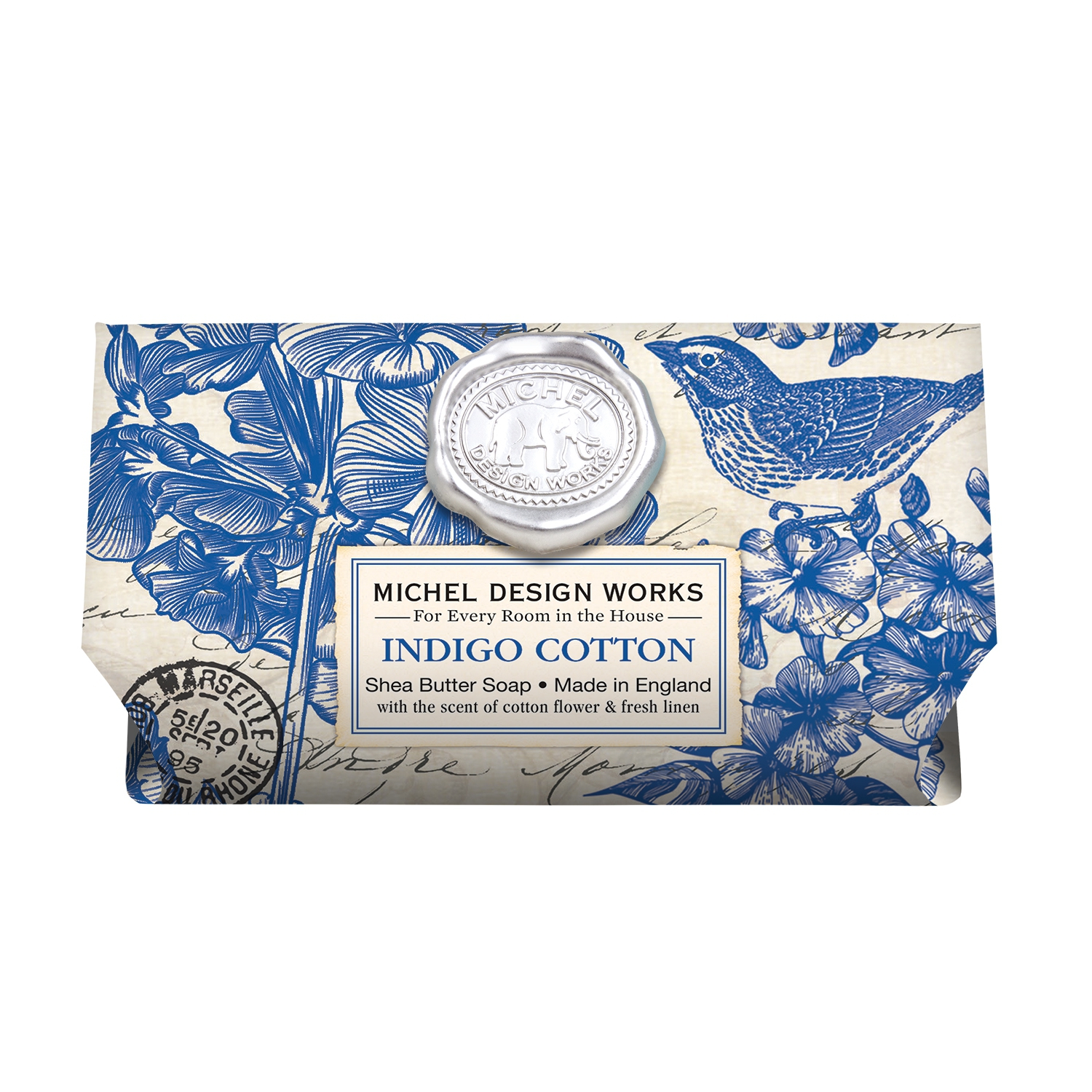 Indigo Cotton Large Soap Bar 246g Michel Design