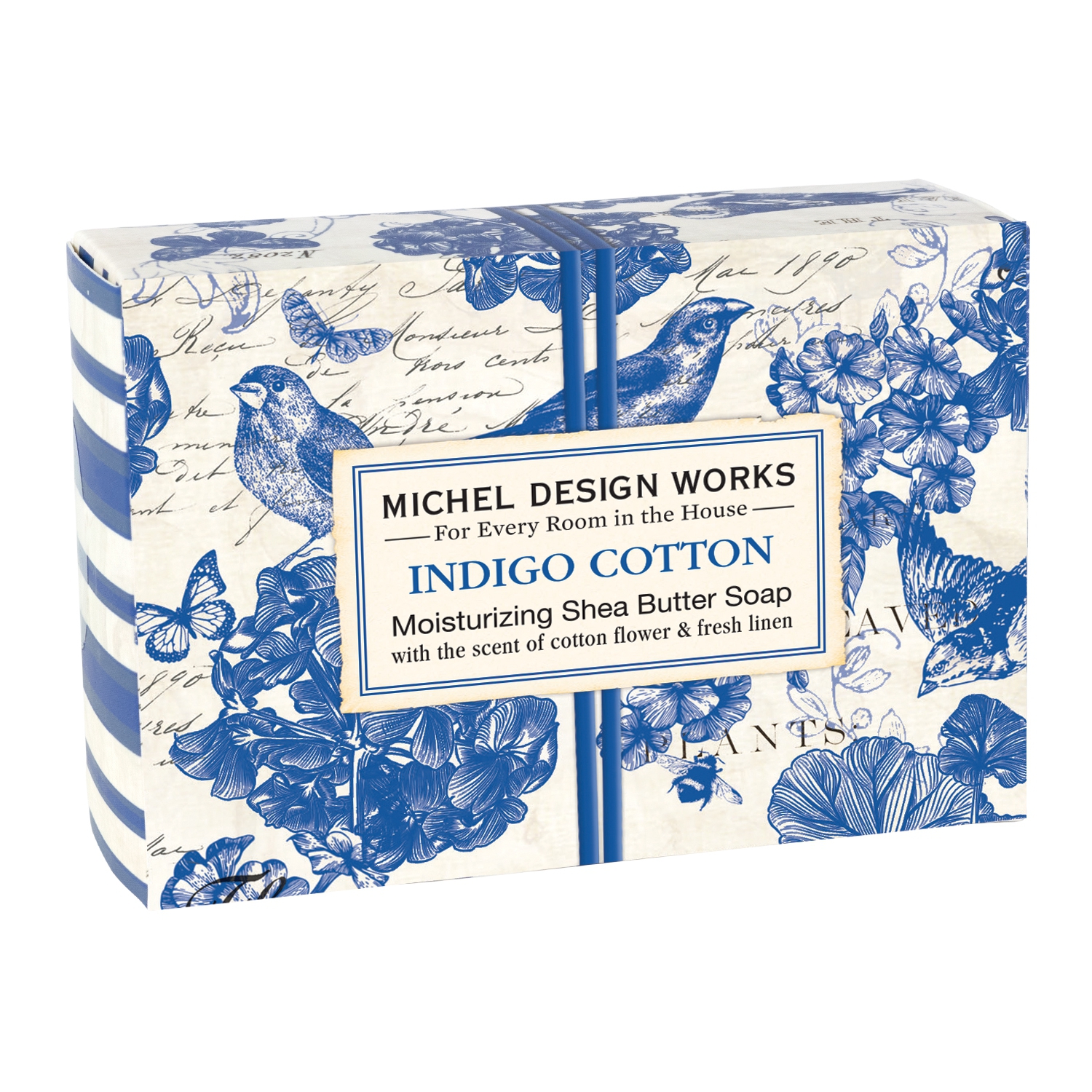 Indigo Cotton Boxed Soap 127g Michel Design