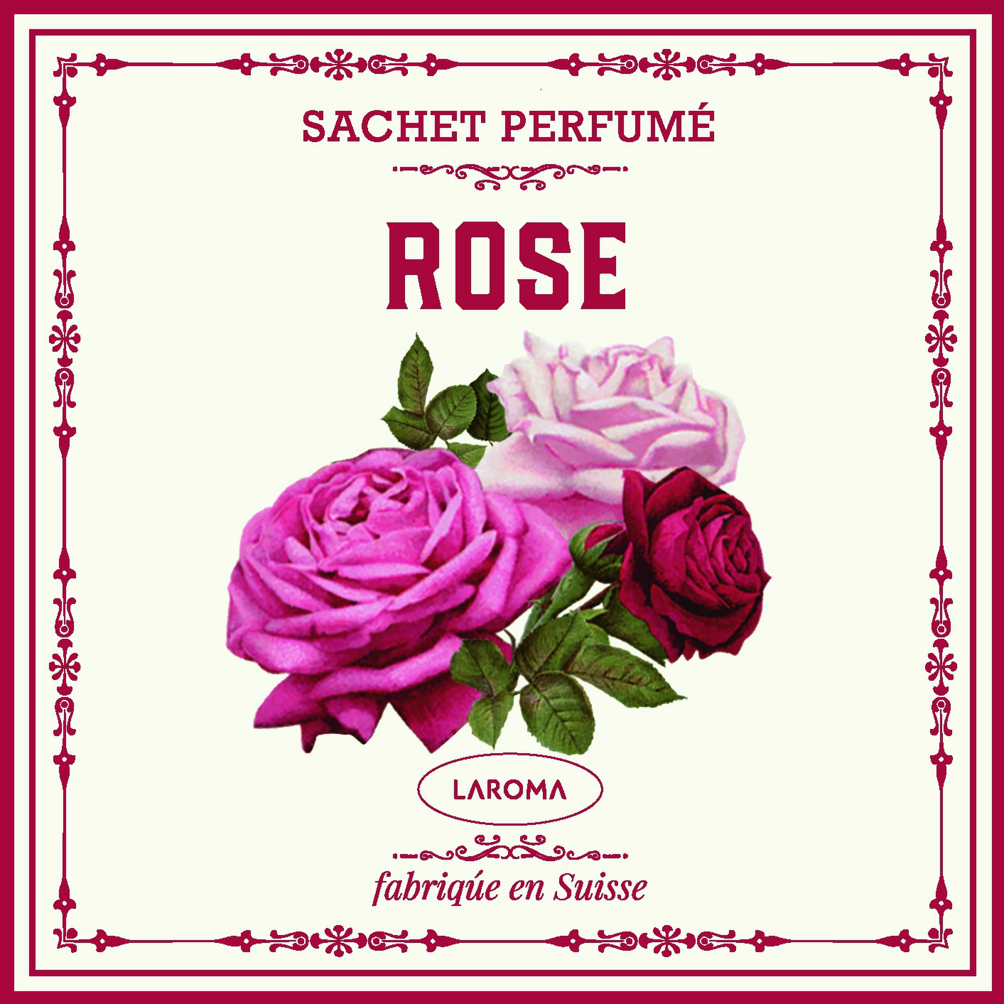 Rose bouquet Sachet parfumé e120x120mm