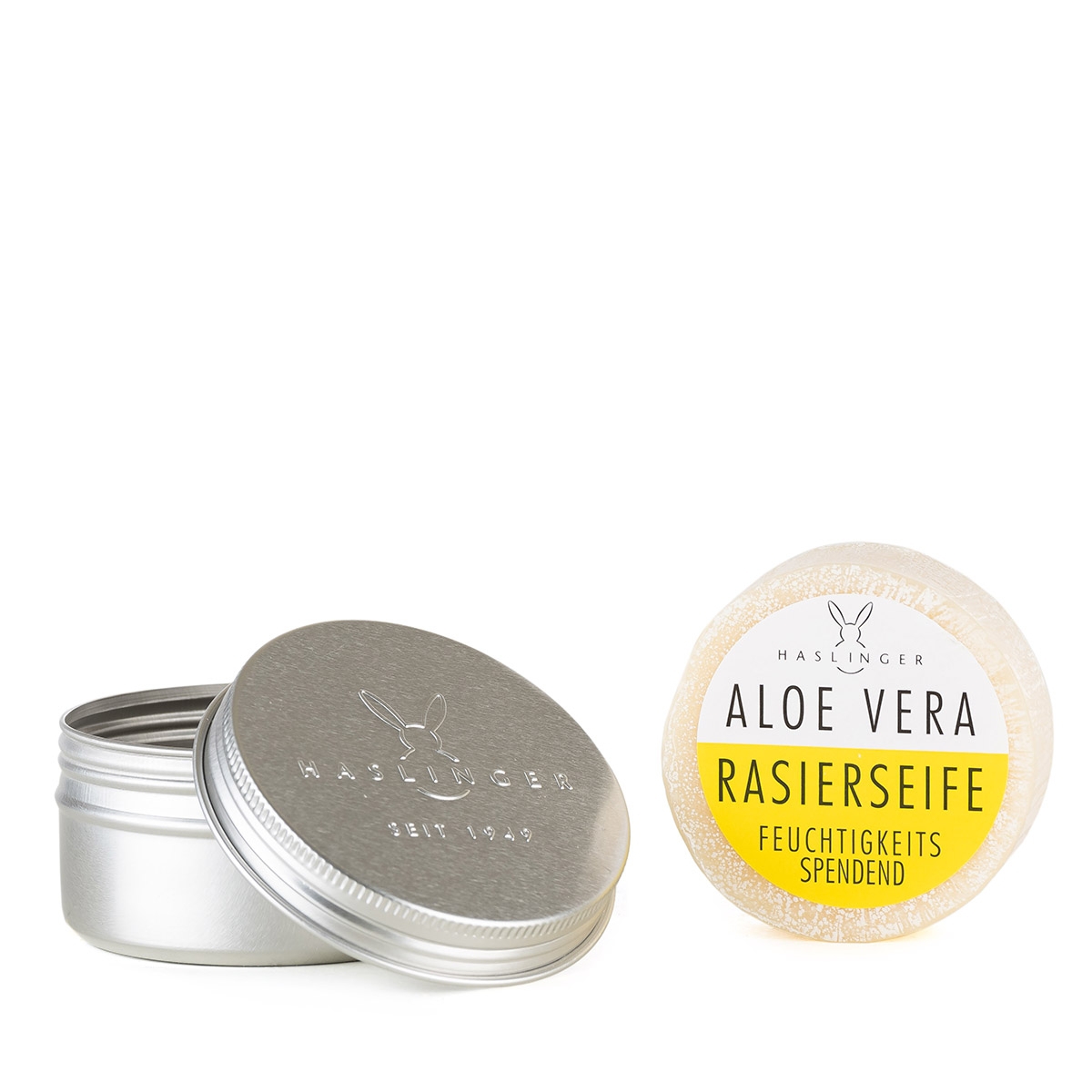 Savon à barbe Aloe Vera en boîte métallique 60g Ha