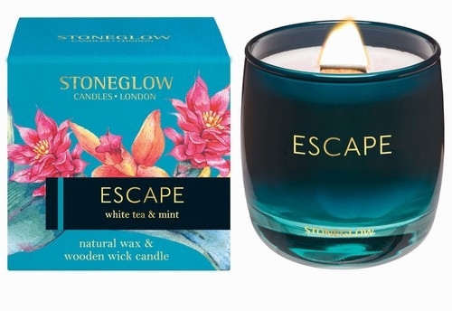 ESCAPE White Tea & Mint - Duftkerze mit Holzdocht