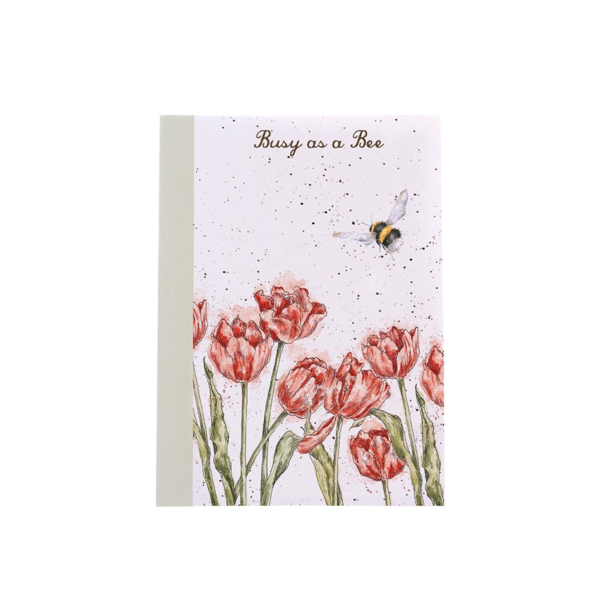 Biene mit Blumen A6 Notizblock "Flight of the Bumblebee" 105 x 148mm Wrendale Designs