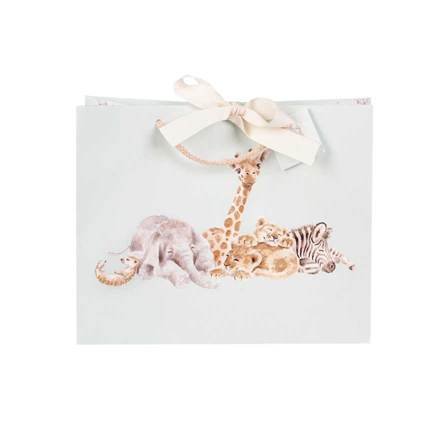 Elefant - Giraffe - Zebra - Löwen Geschenktasche "Little Savannah" 250 x 300mm Wrendale Designs