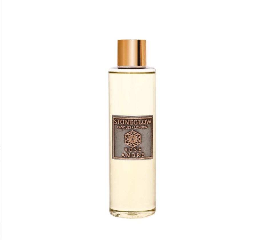 Rose Ambre Reed Diffuser Refill 200ml Metallique Collection Stoneglow Candles