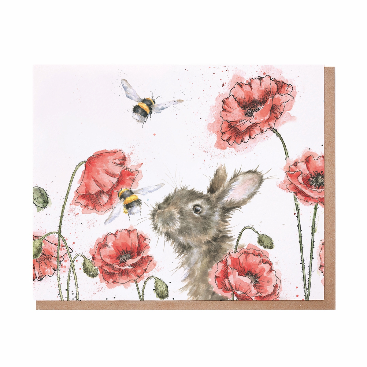 Lapin avec fleur Carte "Let it Bee" Wrendale Designs