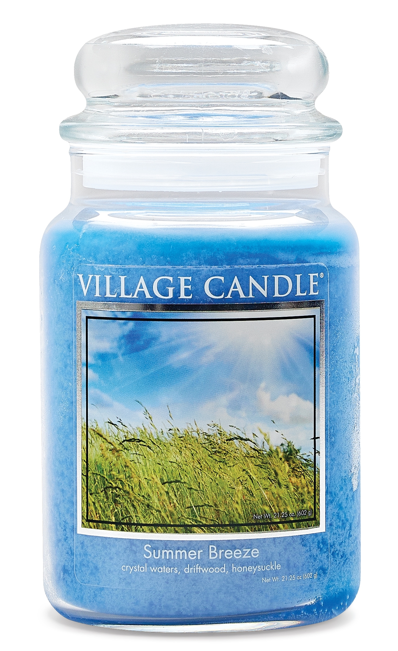 Summer Breeze Large Jar 170h, Inhalt 602g, Duftkerze 2-Docht 26 oz Glas Village Candle