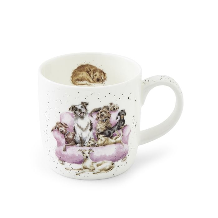 Hunde auf Sofa Tasse klein "Movie Night" Wrendale Designs