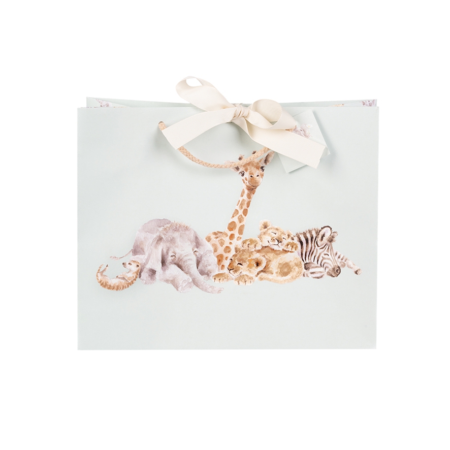 Éléphant - Girafe - Zèbre - Lion Sac cadeau "Little Savannah" 250 x 300mm Wrendale Designs