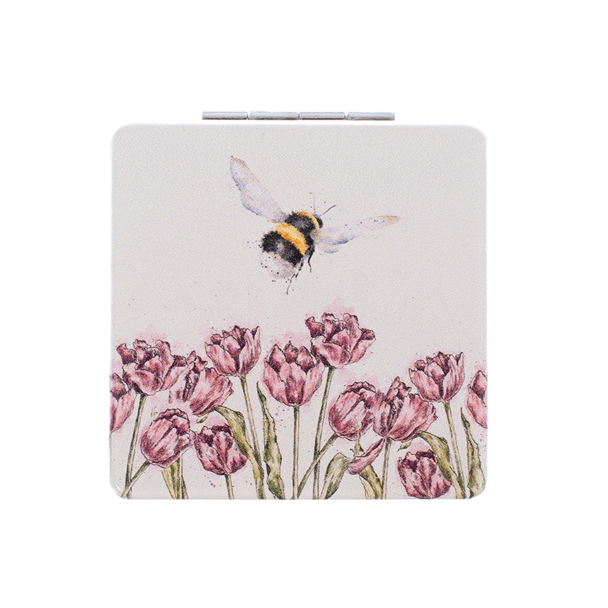 Biene Spiegel "Flight of the Bumblebee" 70 x 70mm Wrendale Designs
