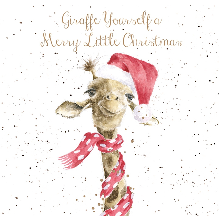 Giraffe Weihnachtskarten "Giraffe Yourself a Merry Little Christmas" 120 x 120mm Wrendale Designs