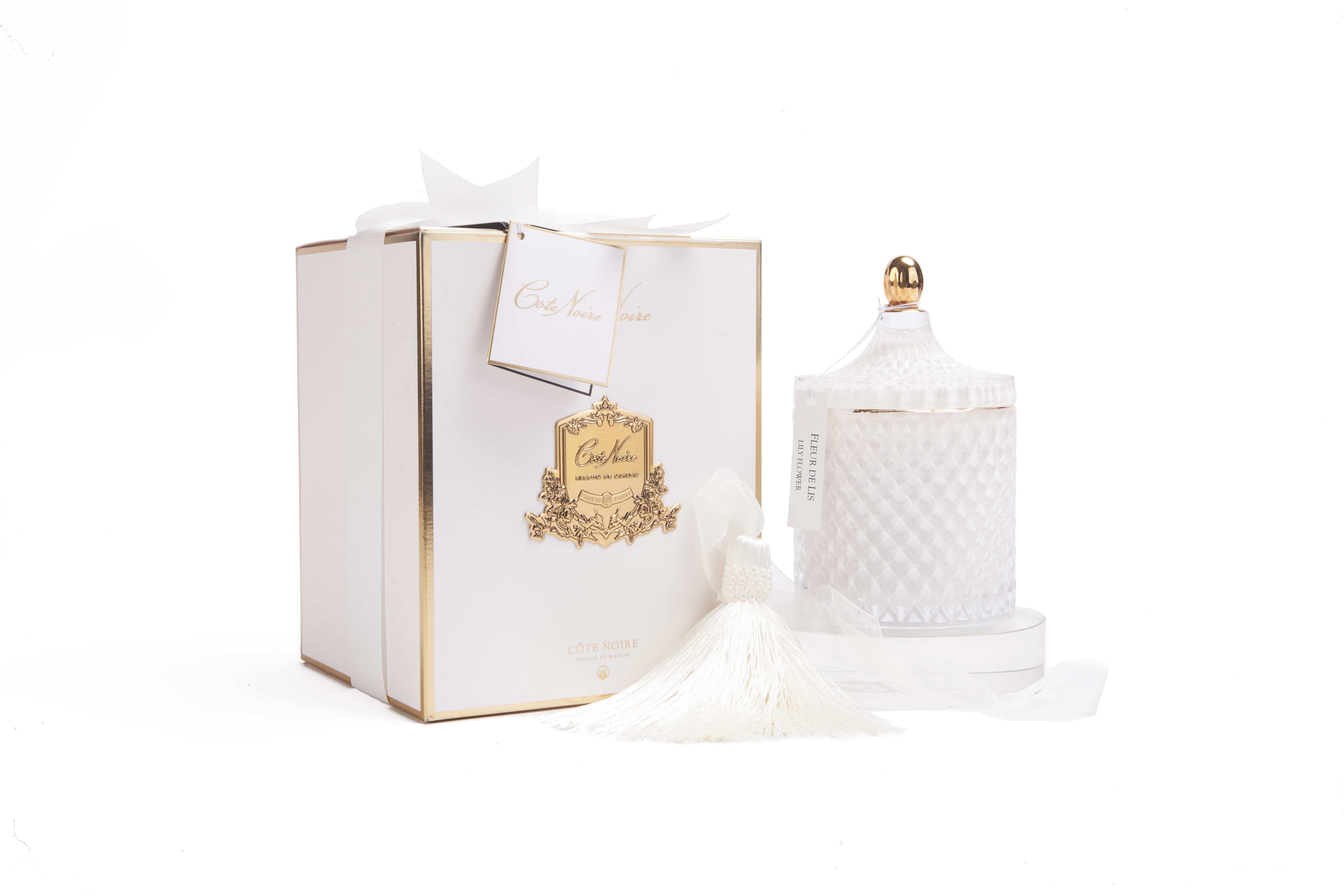 White Grand  Art Deco Candle Jasmineblütentee - Côte Noire