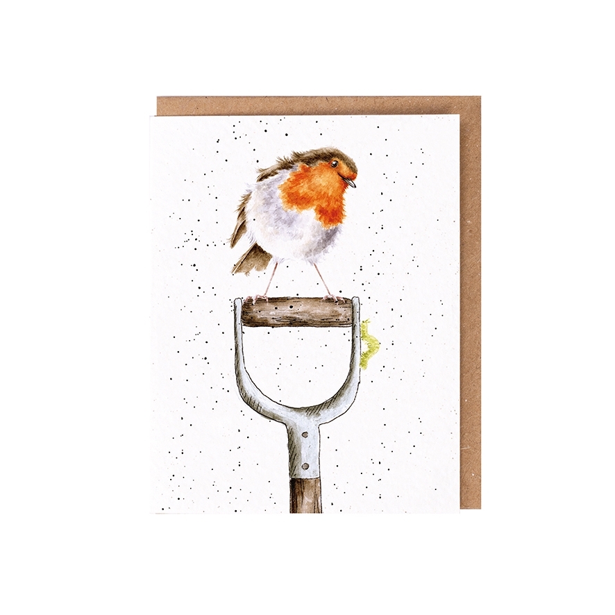 Rotkehlchen - Karte "Gardener's Friend" Wrendale Designs