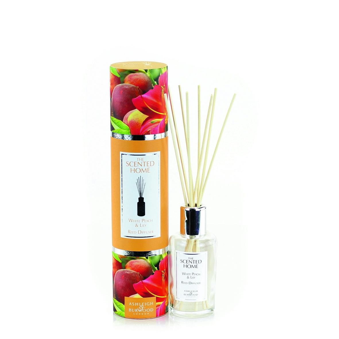 White Peach & Lily 150ml Reed Diffuser The scented Home Ashleigh & Burwood