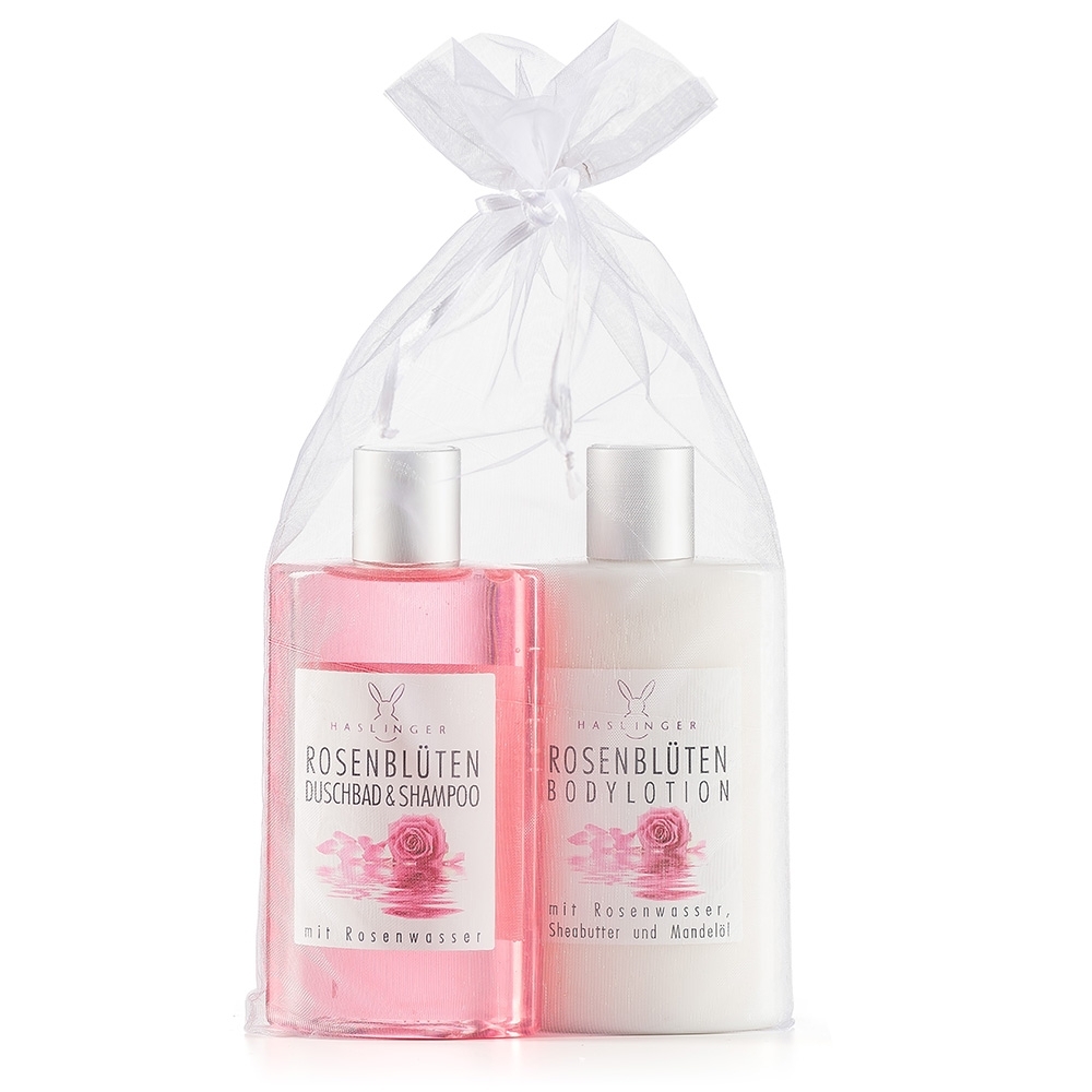 Rosenblüten Geschenkset in Organza (200ml)