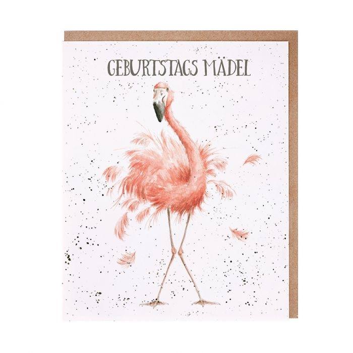 Flamingo Karte "Birthday Girl" 170 x 138mm Wrendale Designs