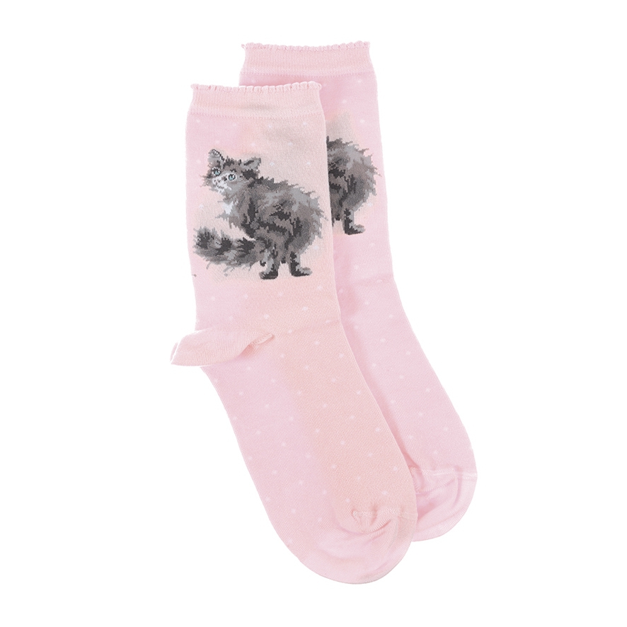 Katze Socken "Glamour Puss" Damengrösse Wrendale Designs