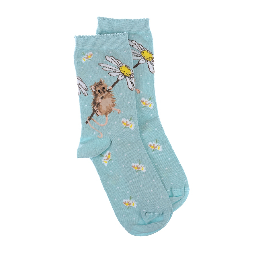 Maus Blume Socken "Oops a Daisy" Damengrösse Wrendale Designs