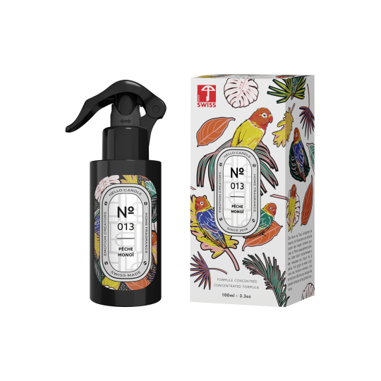 Pêche Monoi N°13 Swiss Made Roomspray 100 ml Hello Candle