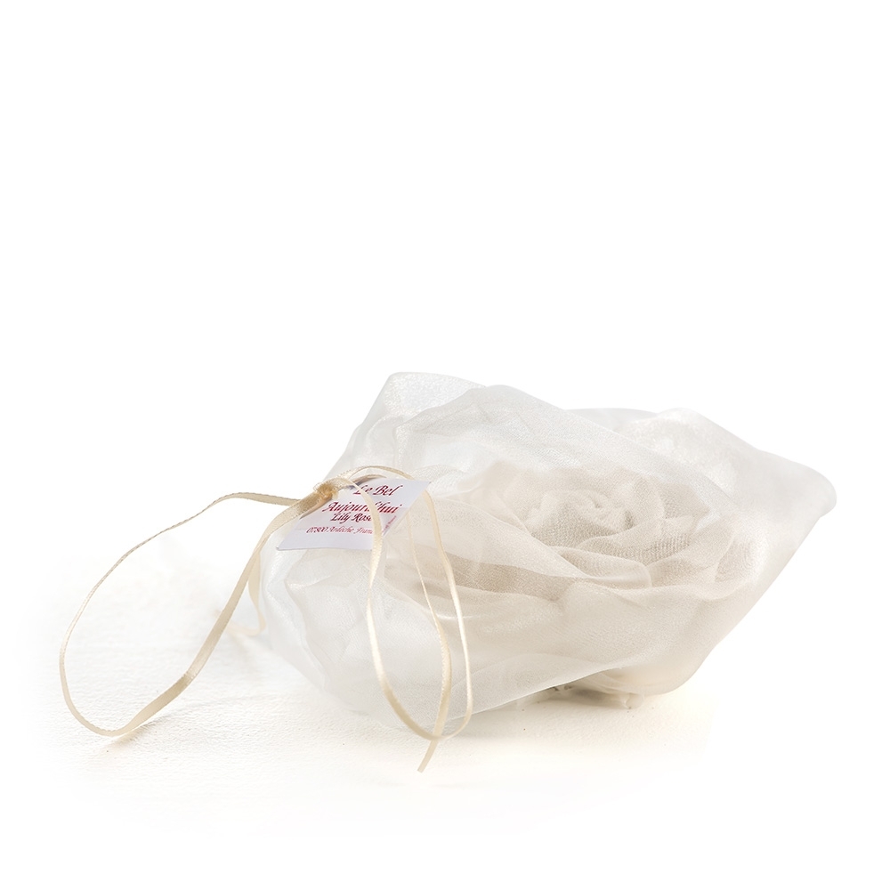 Rose weiss ALBA Keramik XXL im Organza beduftet
