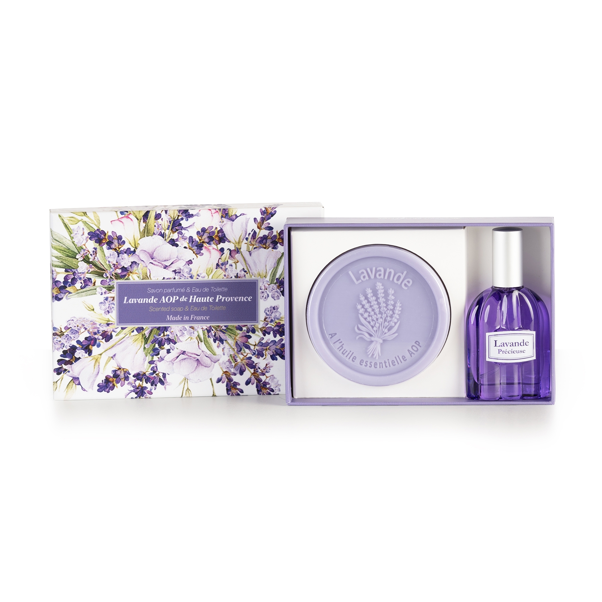Geschenkset Lavendel Parfümierte Seife & Eau de Toilette Esprit Provence edle Kartonbox