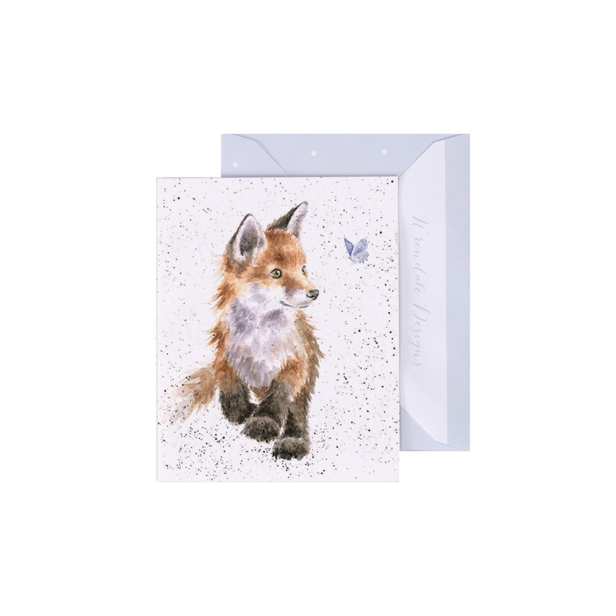 Fuchs Geschenkkarte "Born to be Wild" 90 x 75mm Wrendale Designs
