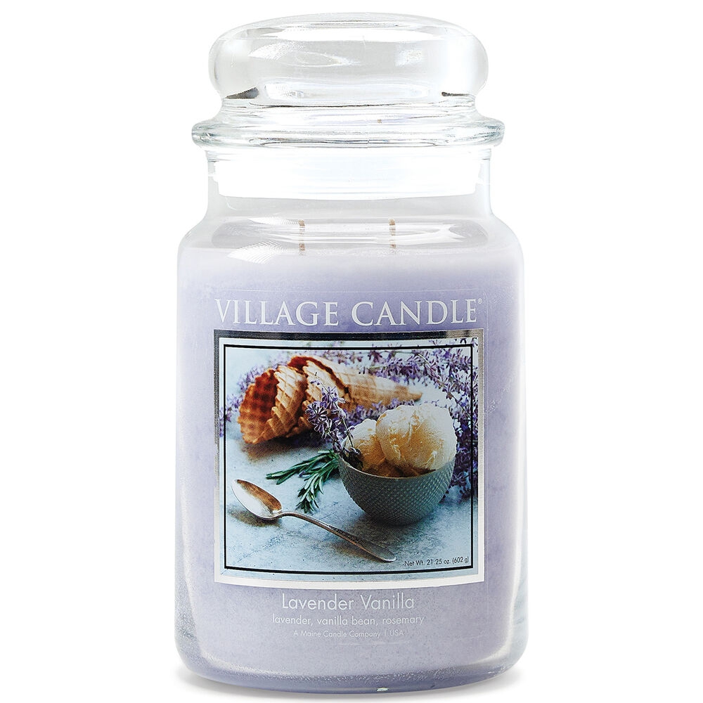 Lavender Vanilla 26 oz Glas (2-Docht) Village Candle
