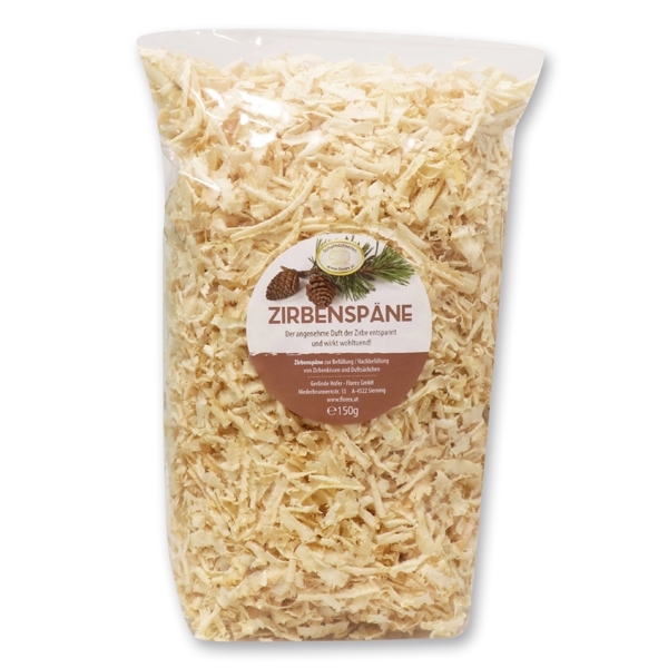 Arvenspäne (Zirbe) 150g verpackt in Cello