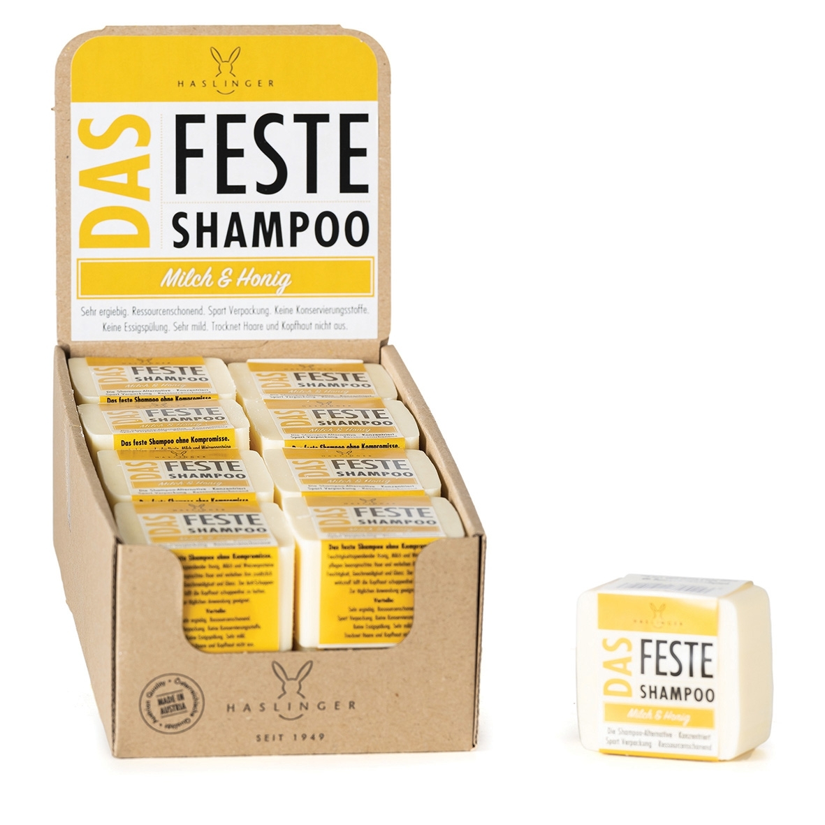 Haarseife Honig & Milch Festes Shampoo 100g