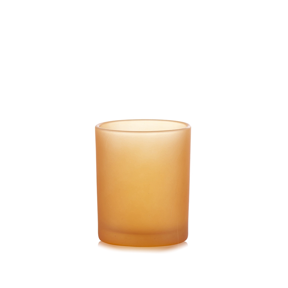 Windlichtglas orange frost H 85 mm Ø 70 mm