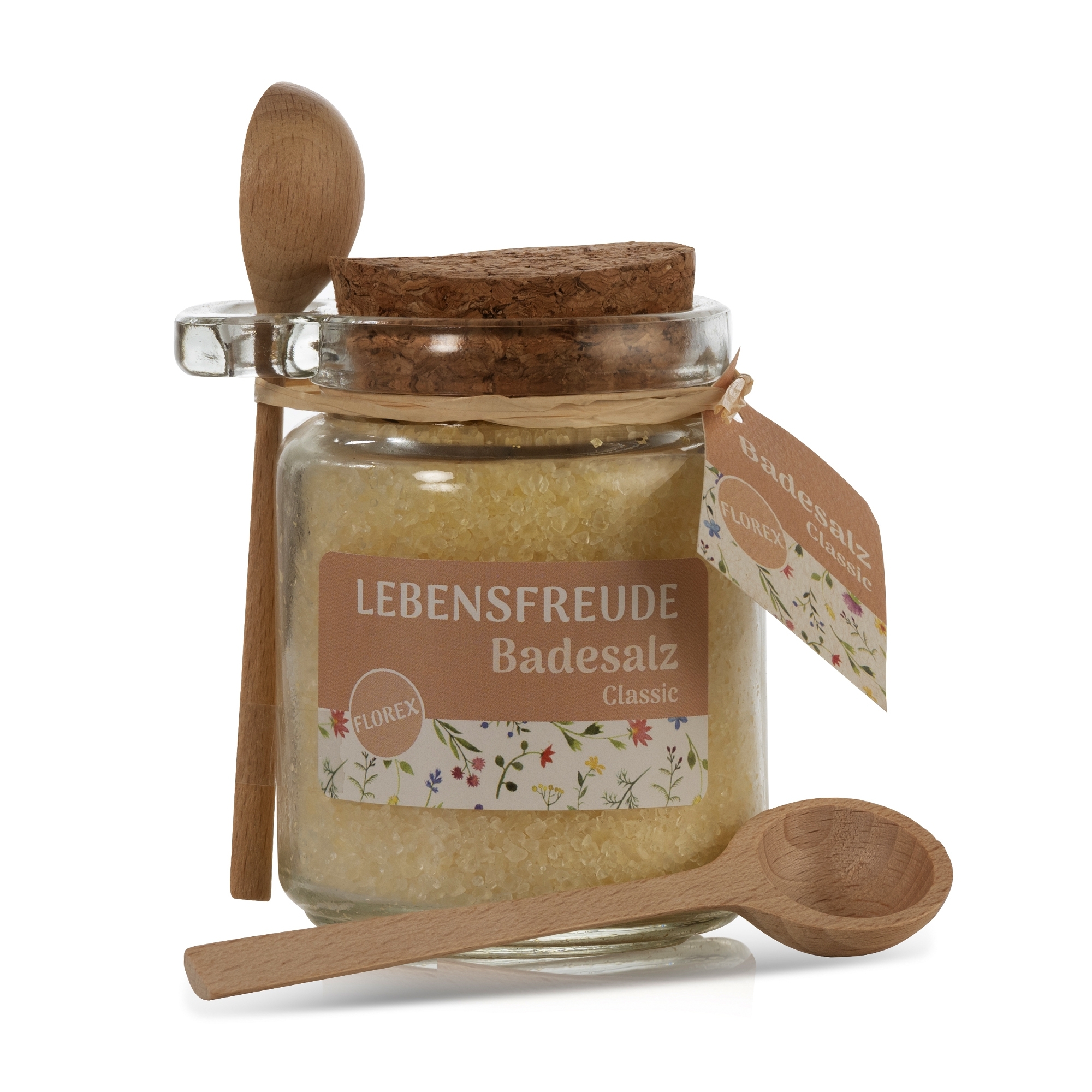 Badesalz Classic 300g Lebensfreude im Glas mit Holzlöffel