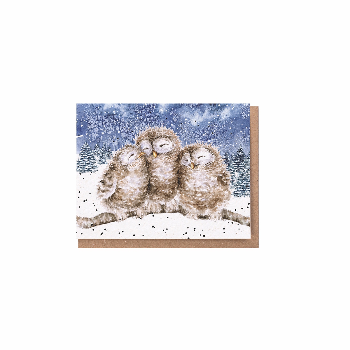 3 Eulen Weihnachtskarte "Three Wise Men" 91 x 72mm Wrendale Designs