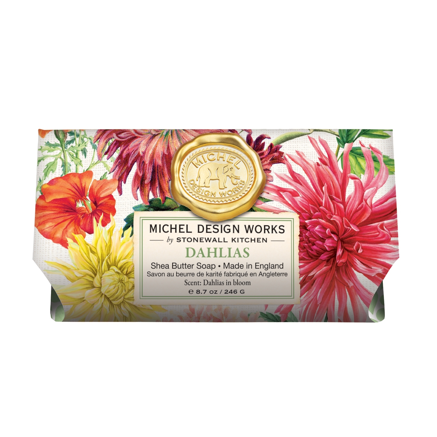 Dahlias Large Soap Bar 246g Michel Design