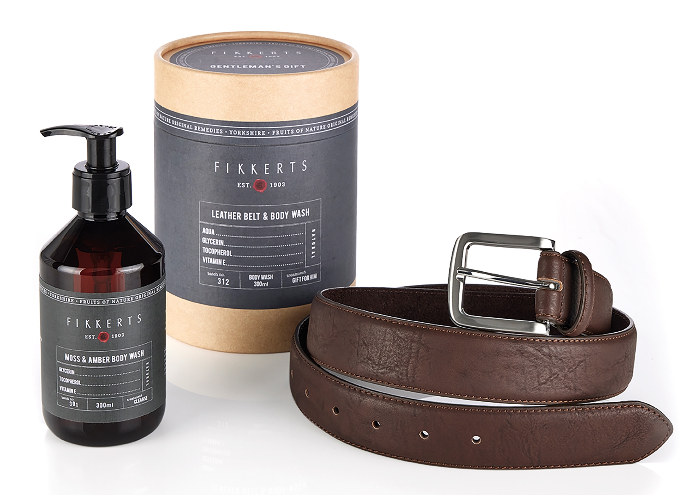 Gürtel & Duschmittel Geschenkset Genleman's für Männer For Men
