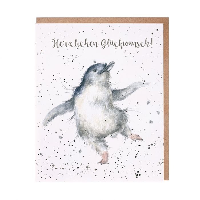 Pinguin Karte "Hooray" 170 x 138mm Wrendale Designs