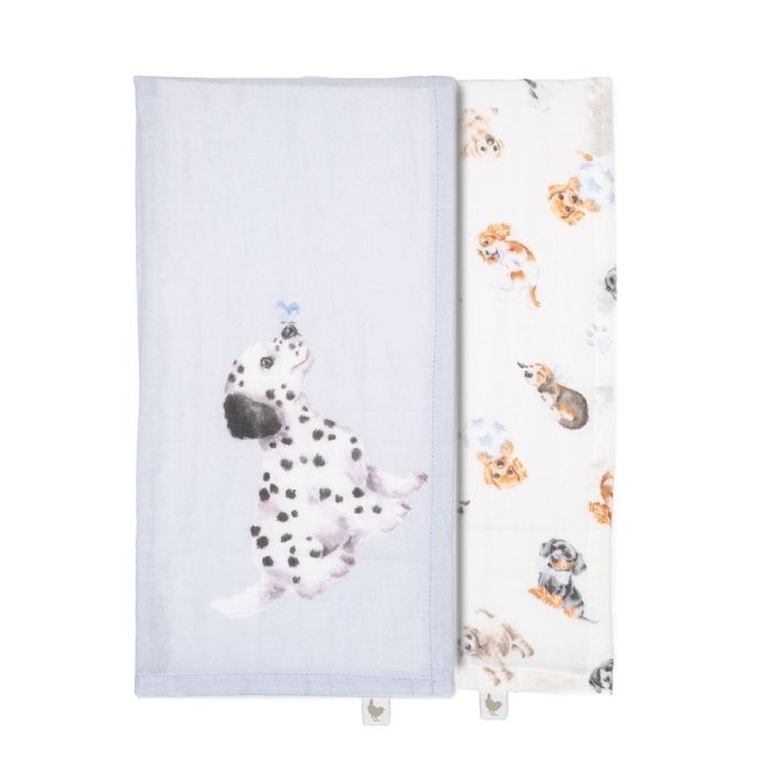 Hund "Little Paws" 2 Nuscheli Geschenkset Wrendale Designs