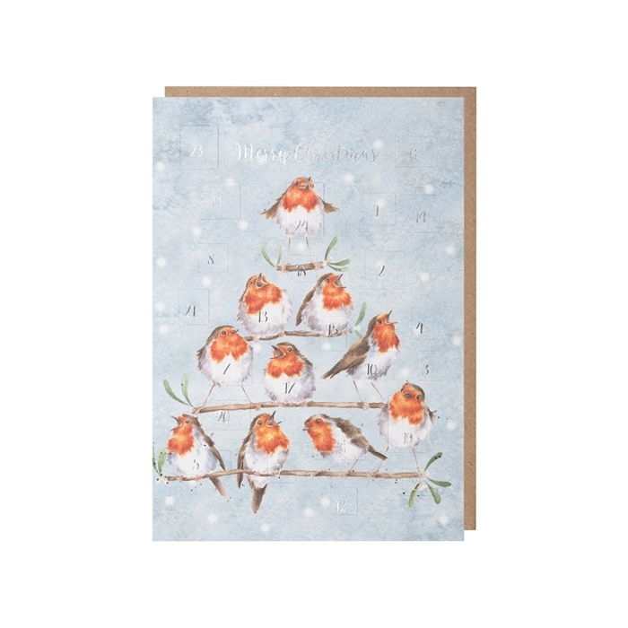 Robin Adventskalender Karte "Rockin Robins" 158 x 210mm Wrendale Designs