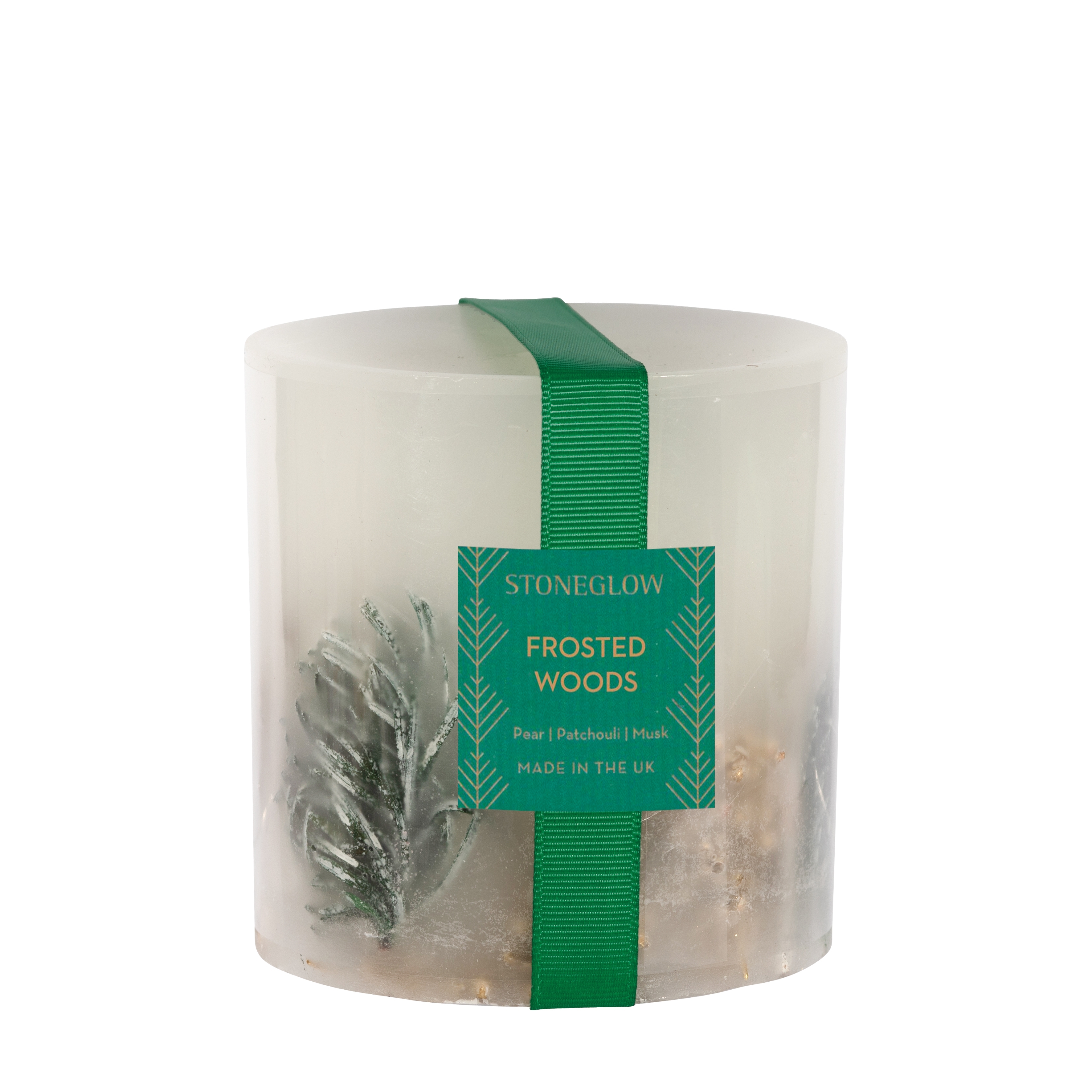Frosted Wood Pillar Duftkerze 470g