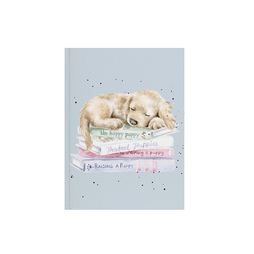 Hund auf Bücher A6 Notizblock "A Pup's Life" 105 x 148mm Wrendale Designs