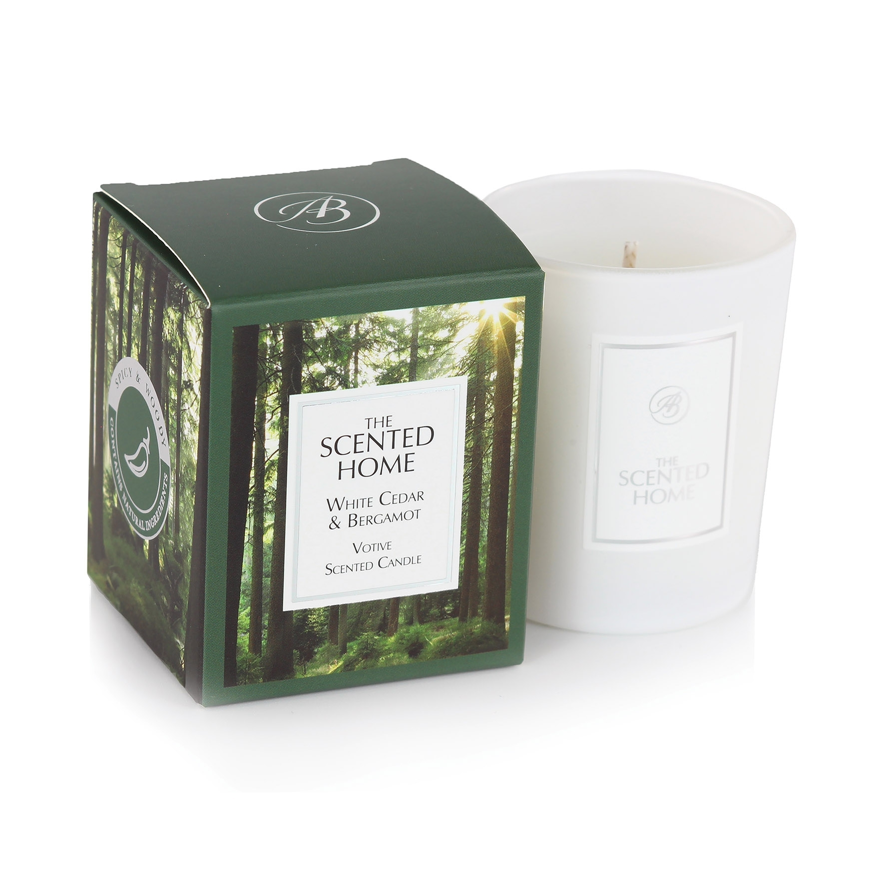 White Cedar & Bergamot Duftkerze 70g edle Verpackung Ashleigh Burwood