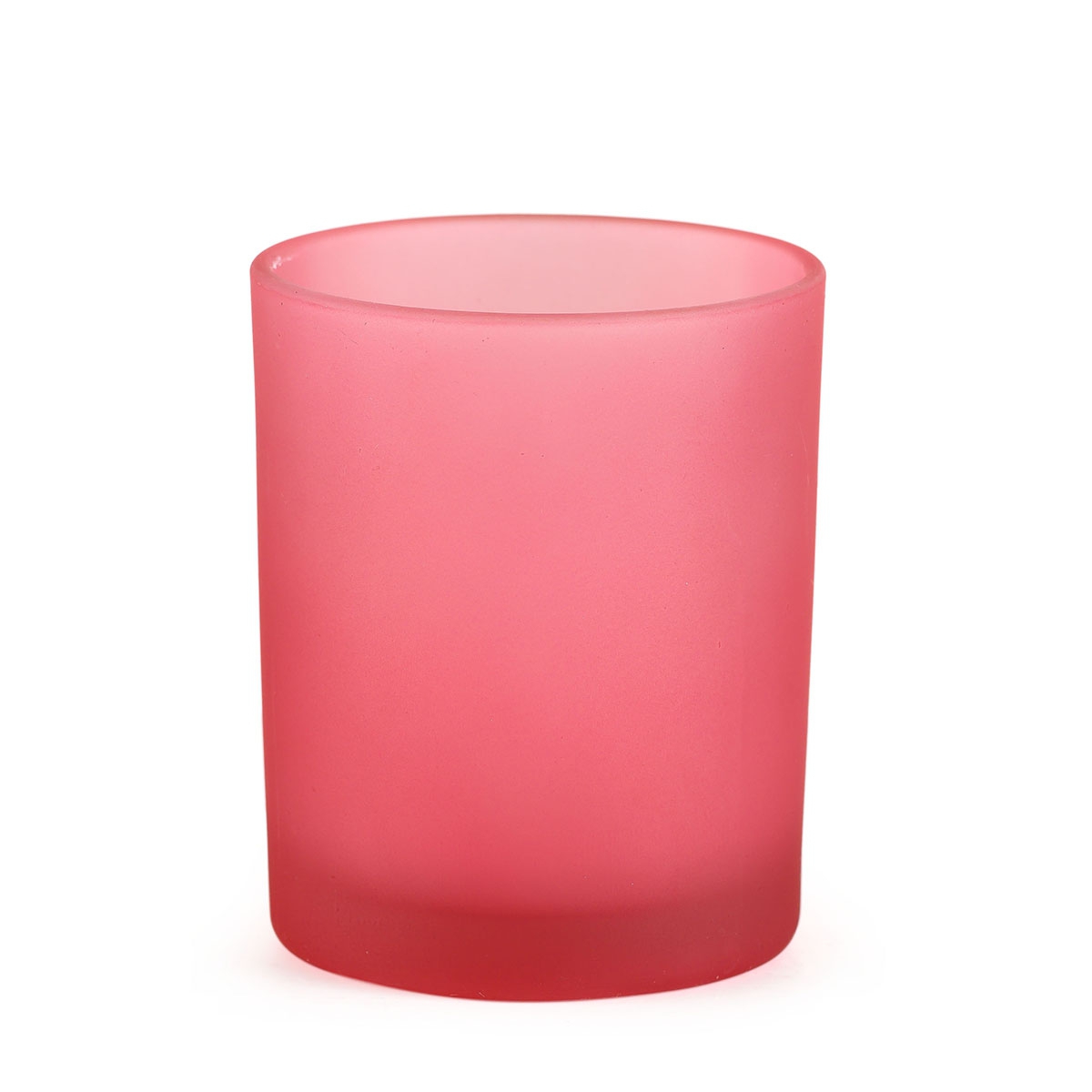 Windlichtglas rosa frost H 85 mm Ø 70 mm