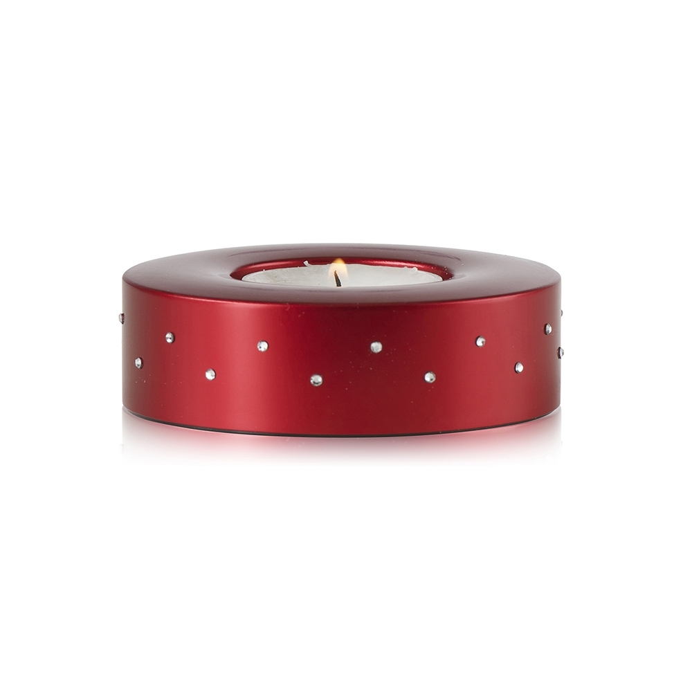 Candela (Swarovski seitlich) red Teelichthalter