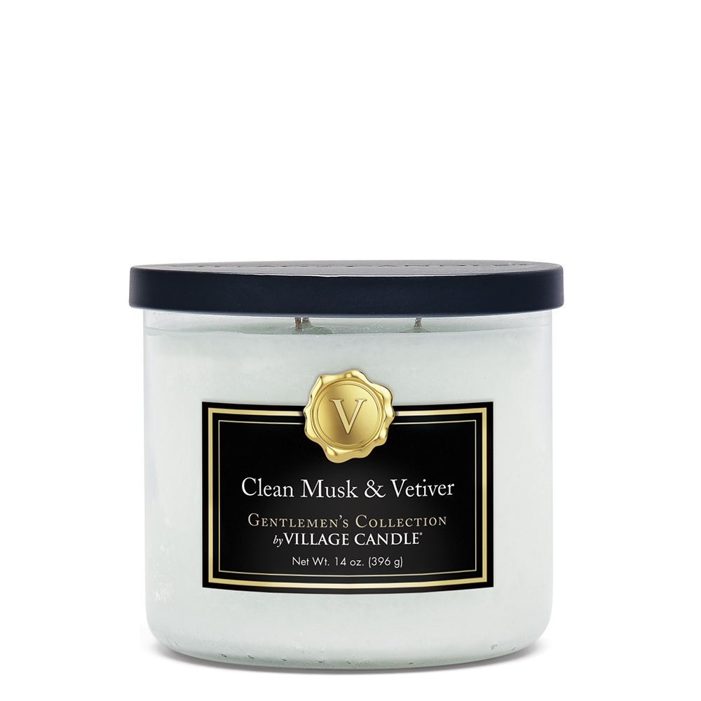 Clean Musk & Vetiver Gentleman`s Collection 396g Village Candle (3-Docht)