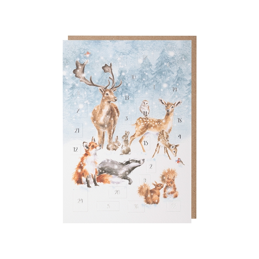 Adventskalender Waldtiere  Karte "A Winter Wonderland" 158 x 210mm Wrendale Designs