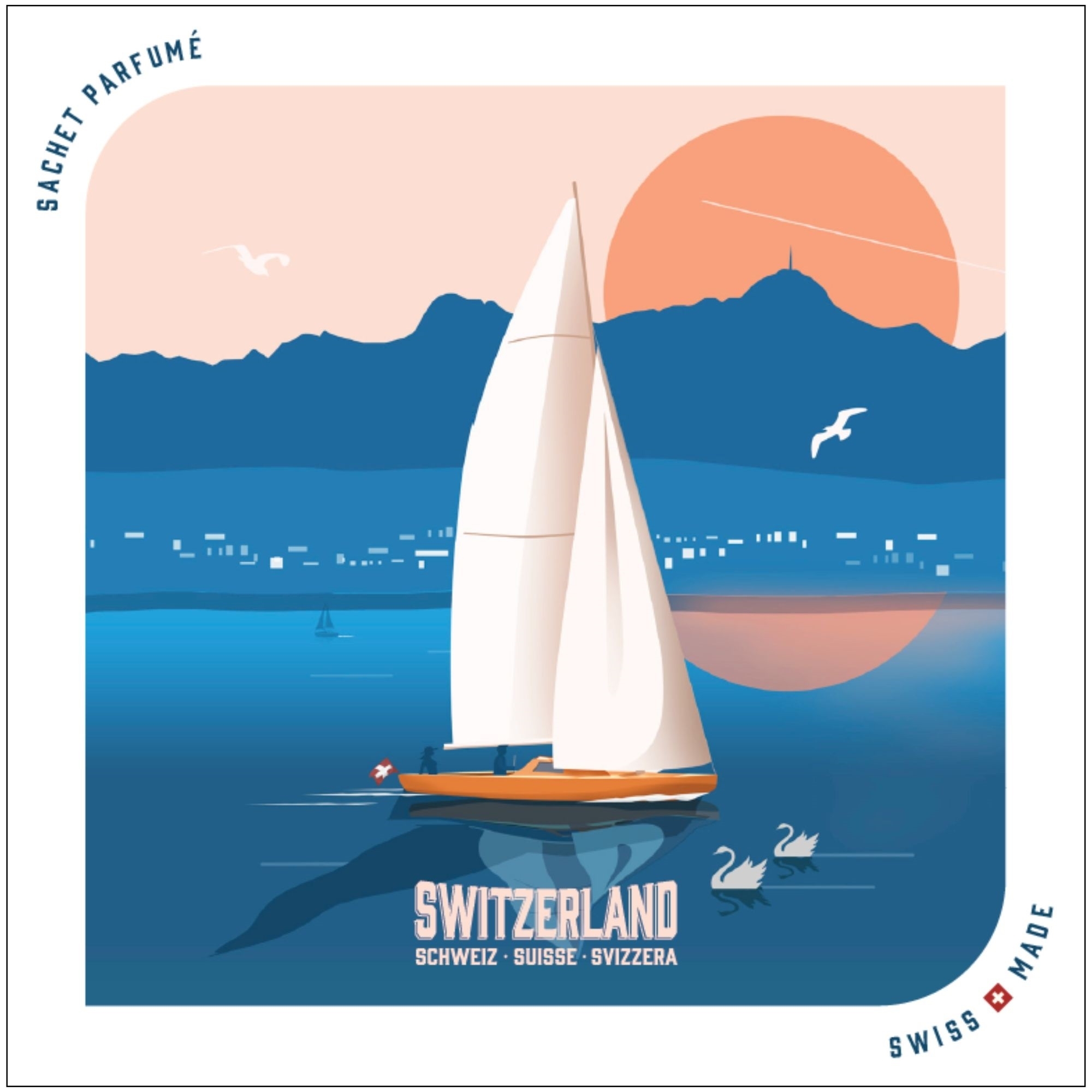Bodensee Duftsachet Collectors Edition Suisse LAROMA SUISSE 12x12cm