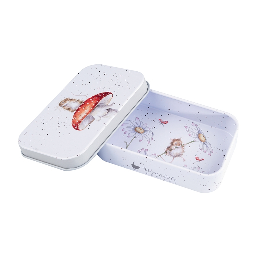 Maus auf Pilz Minidose "He's a Fun-Gi" 95 x 60 x 20mm Wrendale Designs