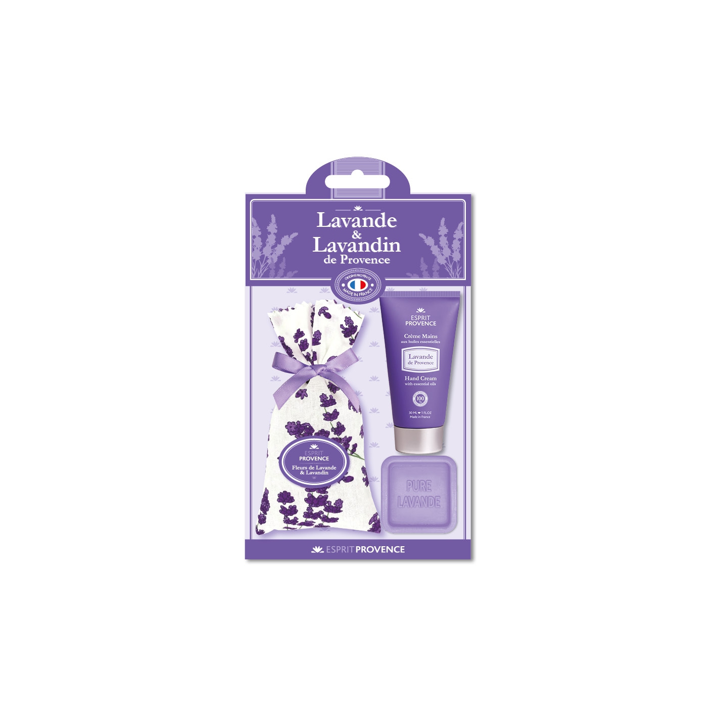 Lavendel-Set 3-teilig Handcreme30ml , Säckchen, Seife 25g