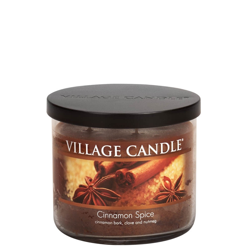 Cinnamon Spice Schale Schwarzer Deckel 14oz Village Candle